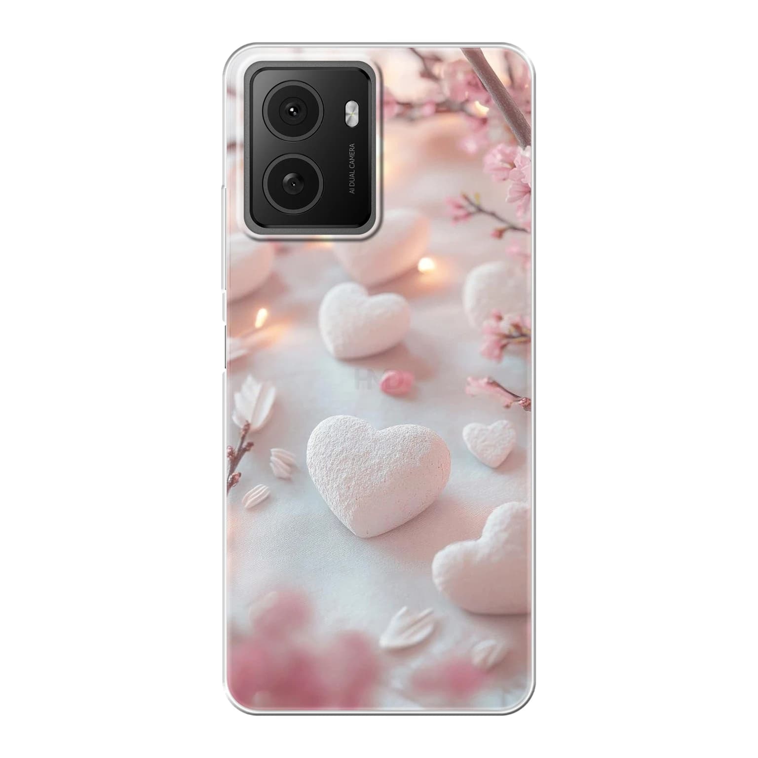Transparent mjukt skal med namn för HMD Pulse Pro - Motiv: Sweetheart Blossom Design (tryckt design)