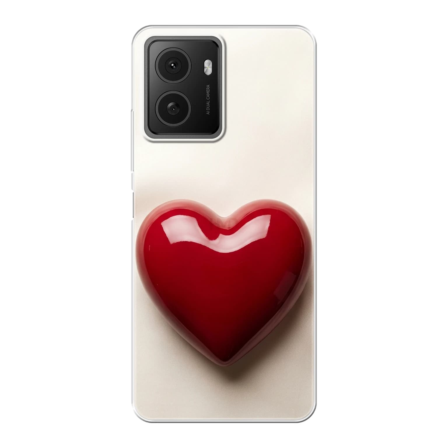 Transparent mjukt skal med namn för HMD Pulse Pro - Motiv: Red Patent Heart Design (tryckt design)