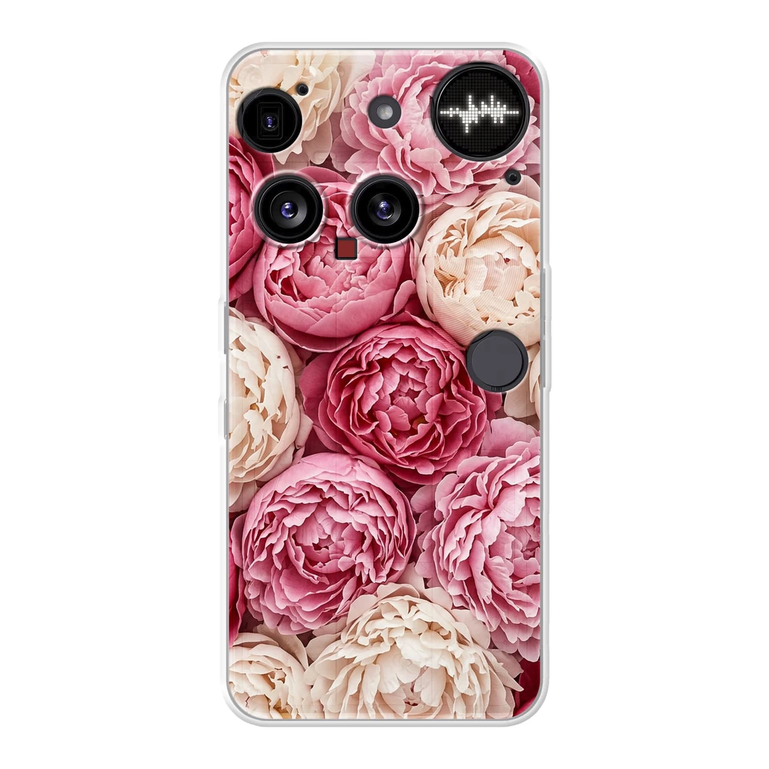 Transparent mjukt skal med namn för Nothing Phone (3) - Motiv: Peony Design (tryckt design)