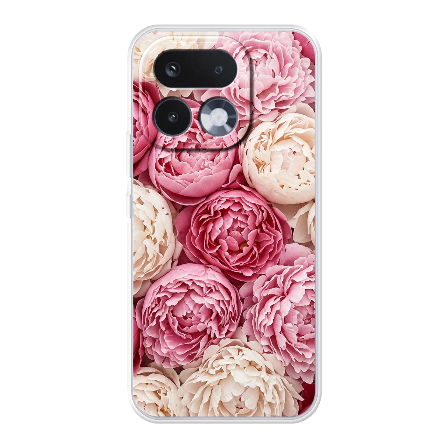 Transparent mjukt skal med namn för realme 16 Pro - Motiv: Peony Design (tryckt design)