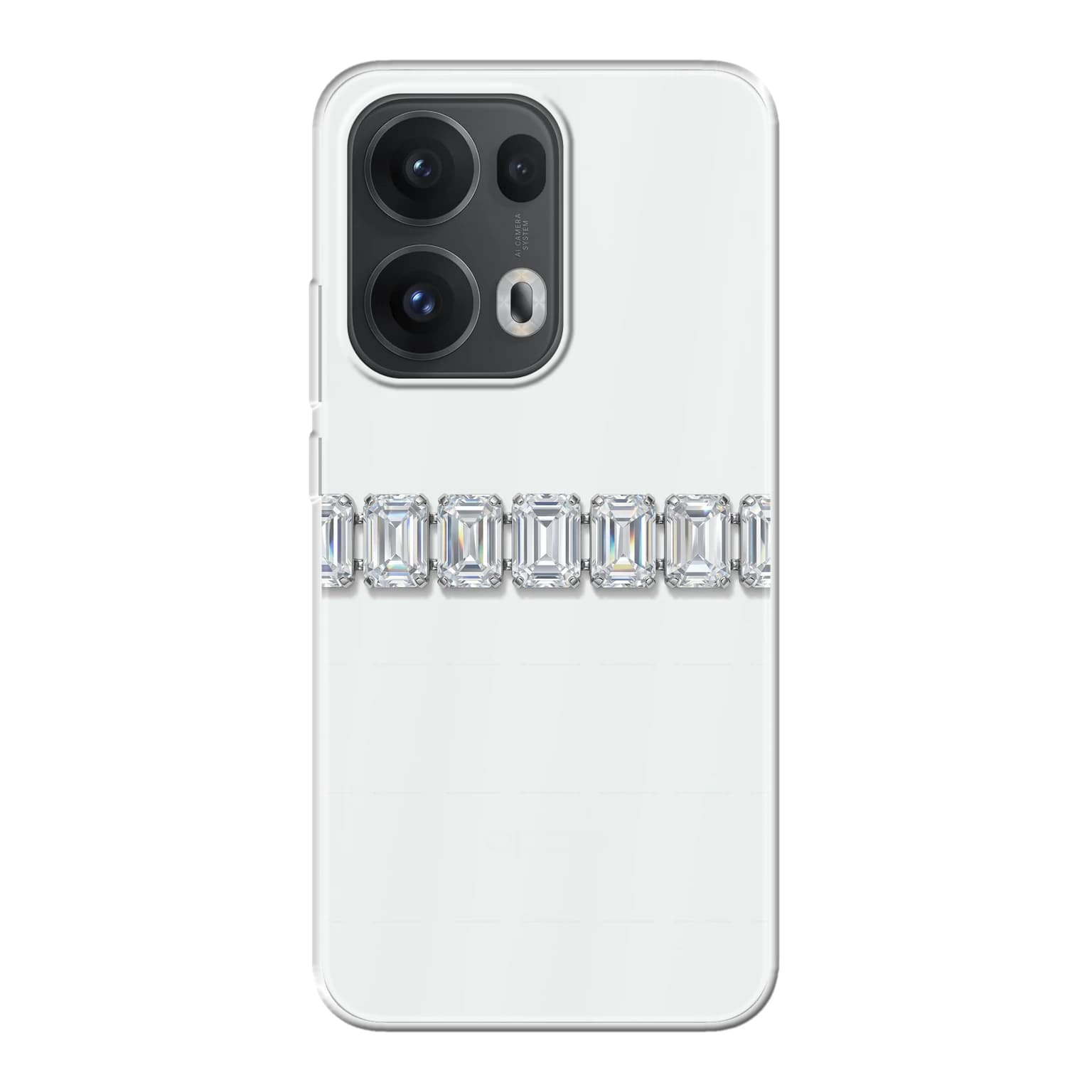 Transparent mjukt skal med namn för Oppo RENO13 Pro - Motiv: Emerald-Cut Crystal Link Design (tryckt design)