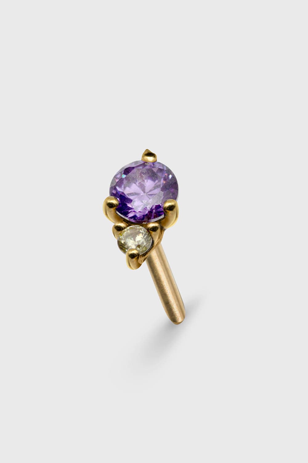 Drifter 10 – Solid Gold Statement Stud, Lilac & Honey