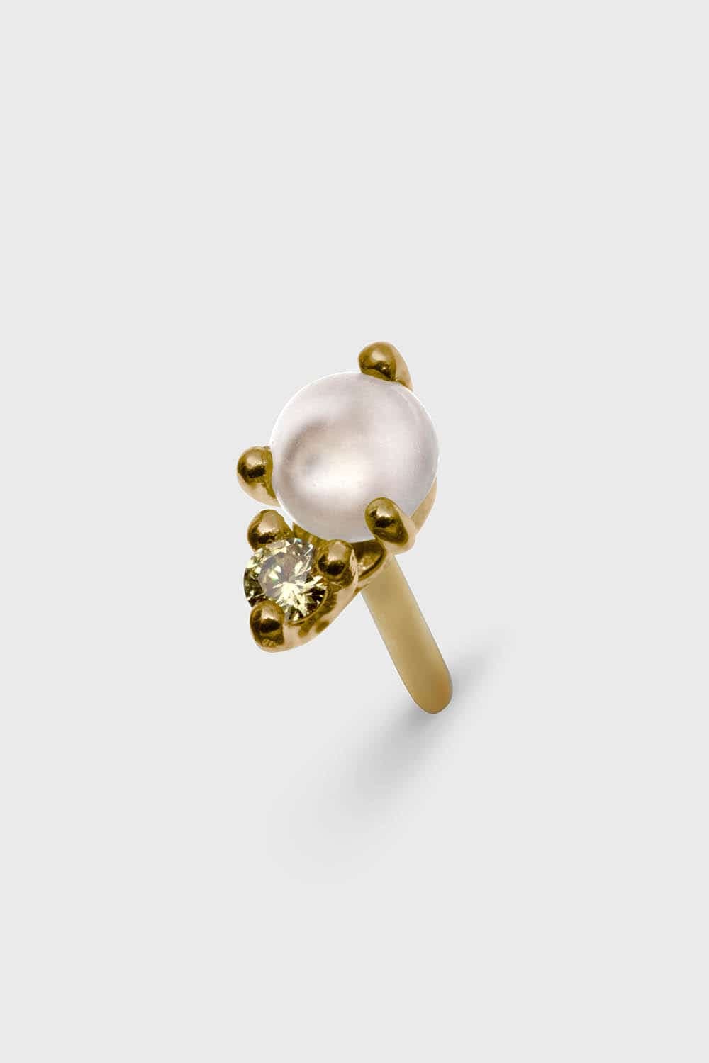 Drifter 11 – Solid Gold Statement Stud, Moonstone & Honey