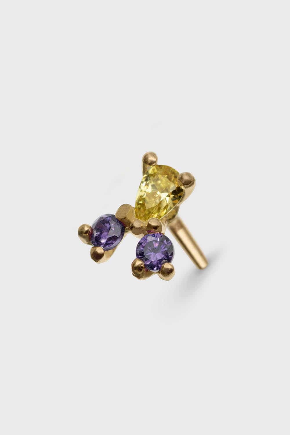 Drifter 12 – Solid Gold Statement Stud, Honey & Lilac