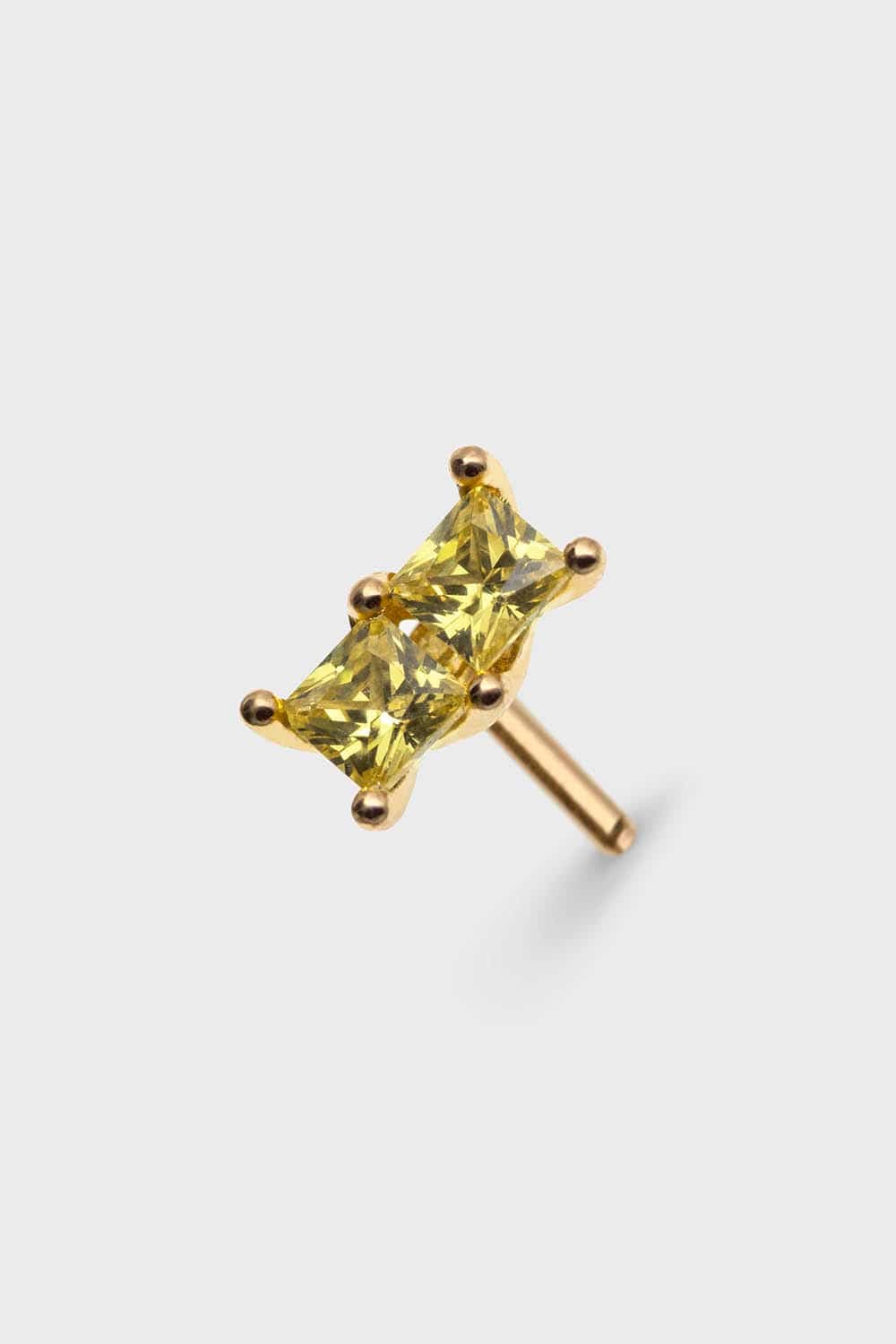 Drifter 15 – Solid Gold Statement Stud, Honey (Larger)
