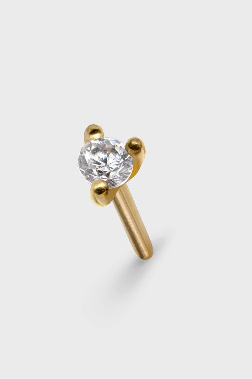 Drifter 1 – Solid Gold Statement Stud, Clear