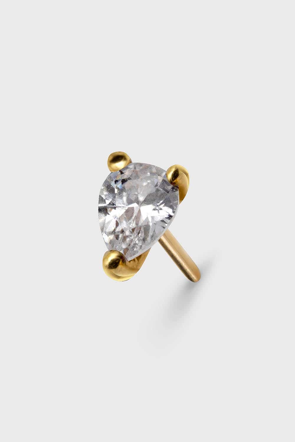 Drifter 6 – Solid Gold Statement Stud, Clear