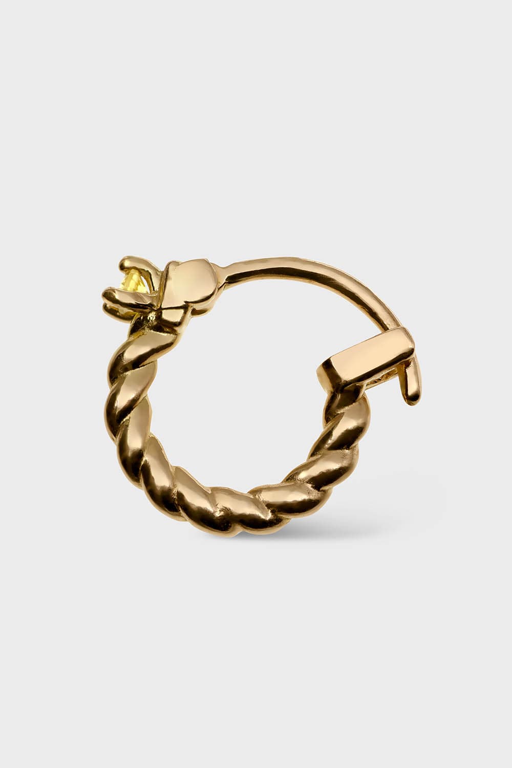 Drifter 17 – Solid Gold Twisted Hoop Earring, Honey