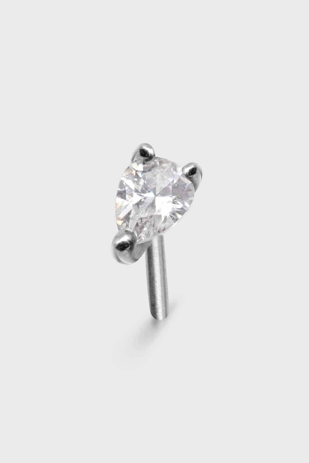 Drifter 8 – Solid Gold Statement Stud, Clear