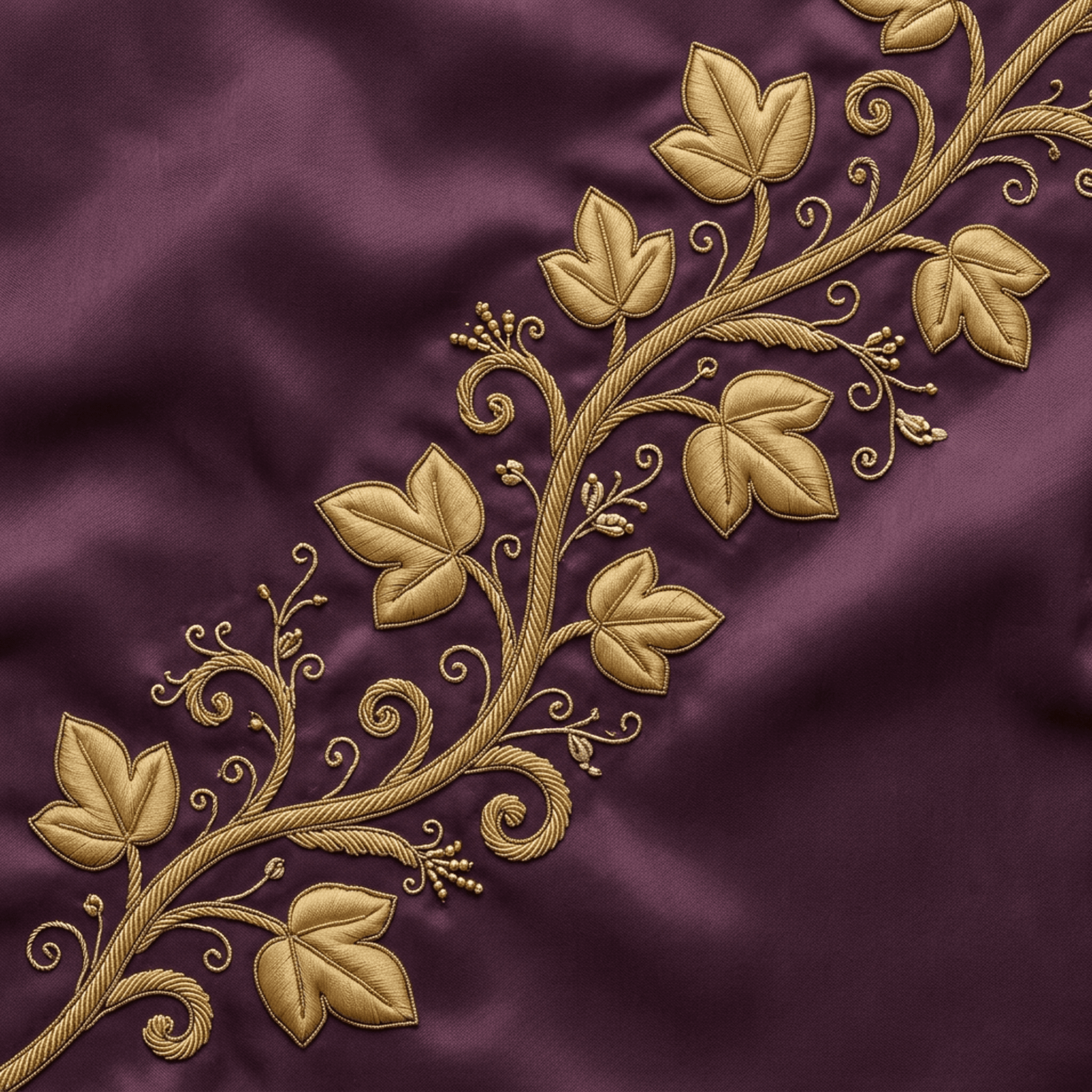 Plum Goldwork Vine case — AirTag Holder