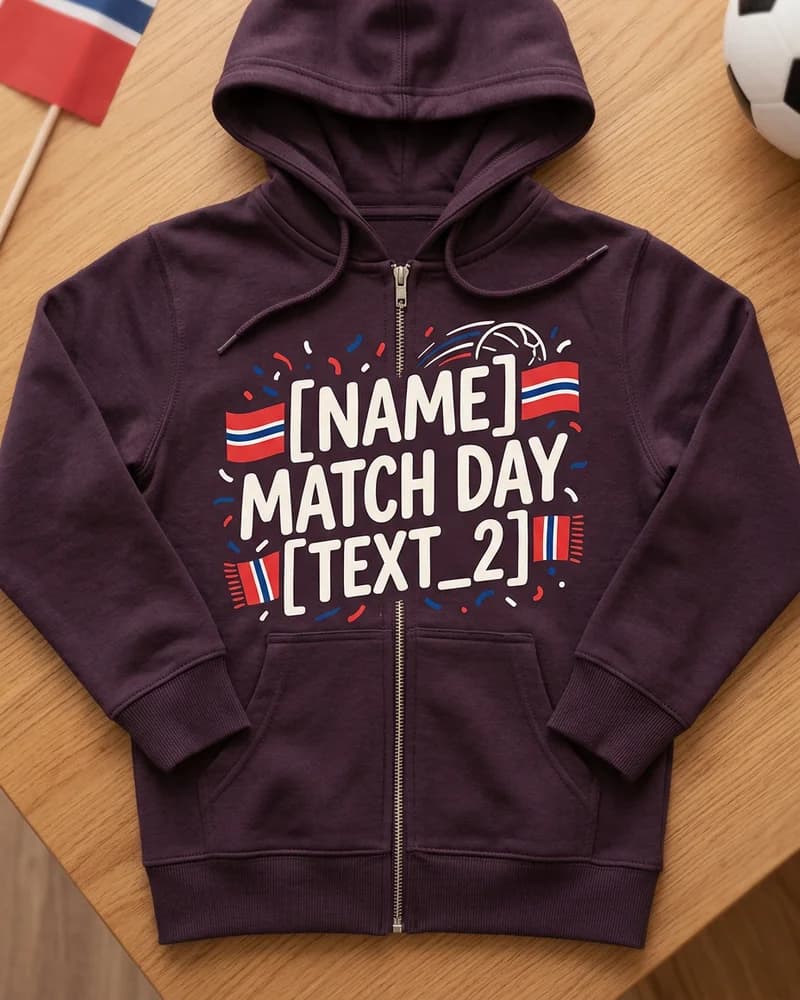Norway Match Day Colors Kids Zip Hoodie