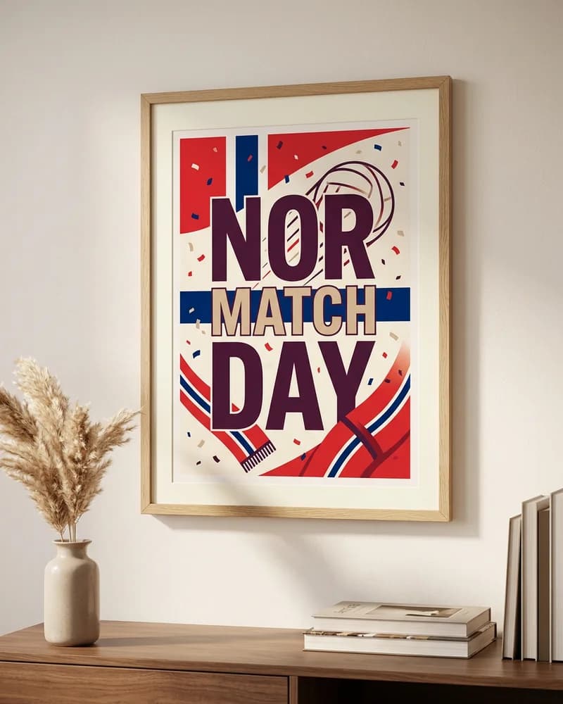 Norway Match Day Colors Wall Poster