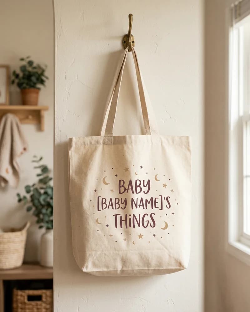 Personalized Nursery Name Canvas Tote
