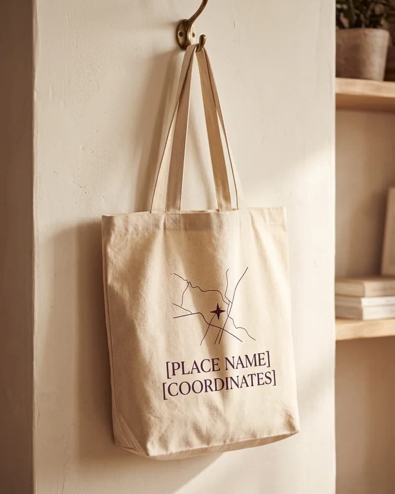 Personalized Favorite Place Canvas Tote