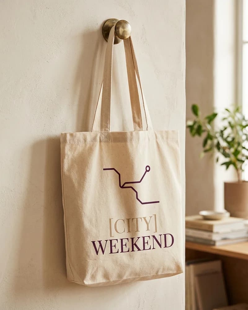 Personalized Favorite City Canvas Tote