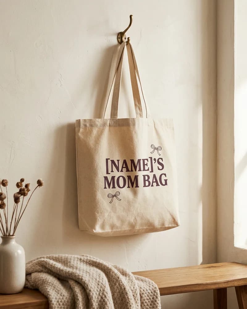 Personalized Name Mom Bag Canvas Tote