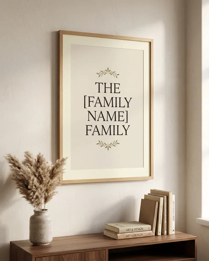 Personalized Family Name Wall Poster