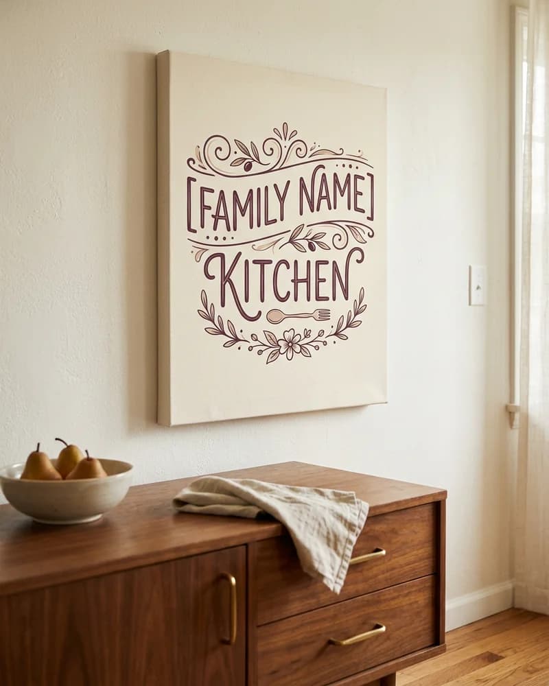 Personalized Family Kitchen Gallery Canvas