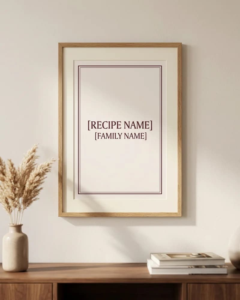 Personalized Family Recipe Wall Poster