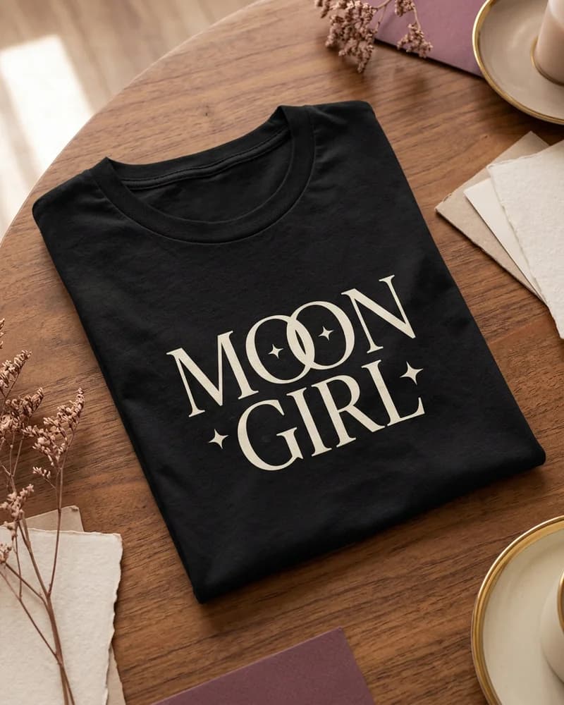 Moon Girl black tee