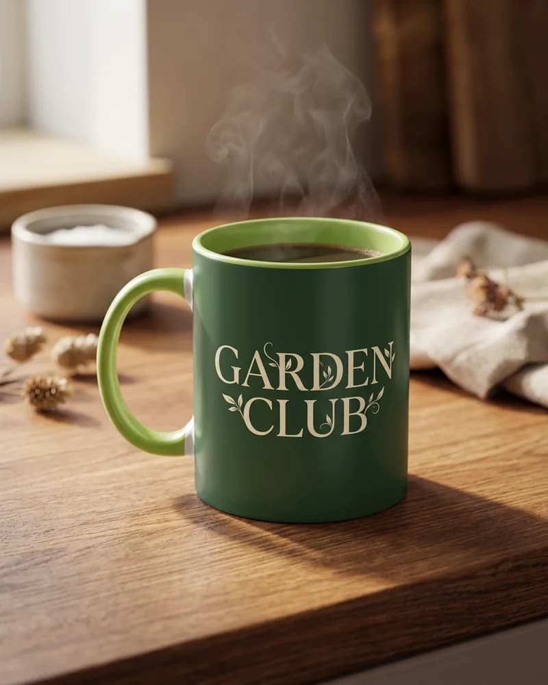 Garden Club green mug