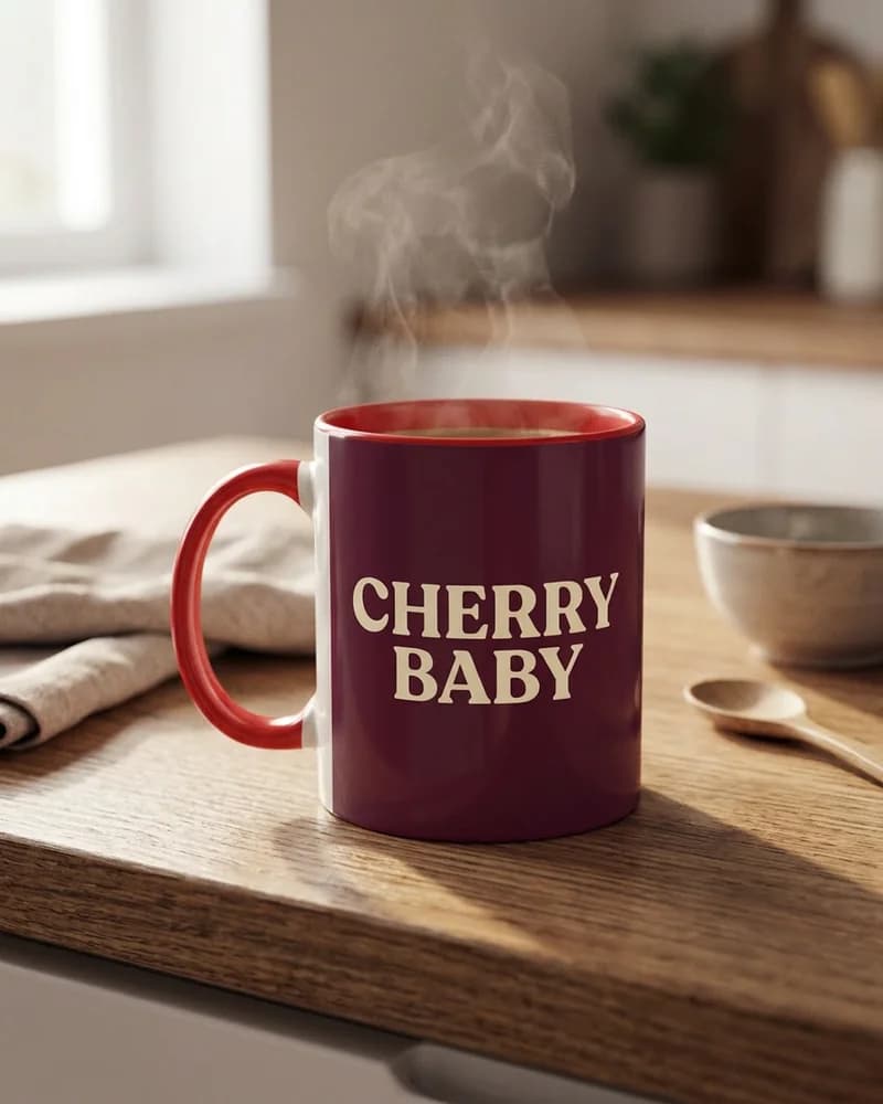 Cherry Baby red mug