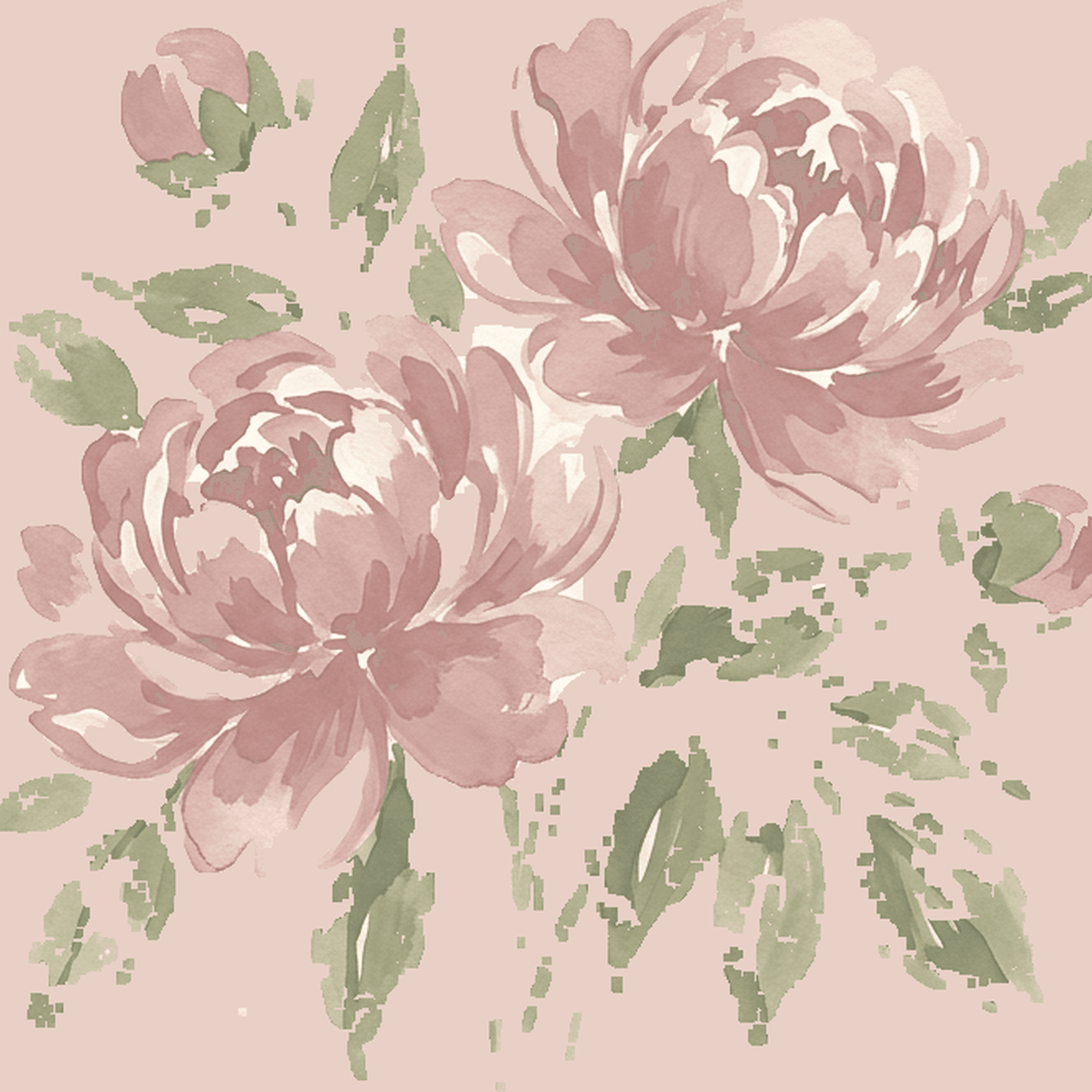 Gouache peony case iPad Smart cases — Smart case Apple iPad mini 2021
