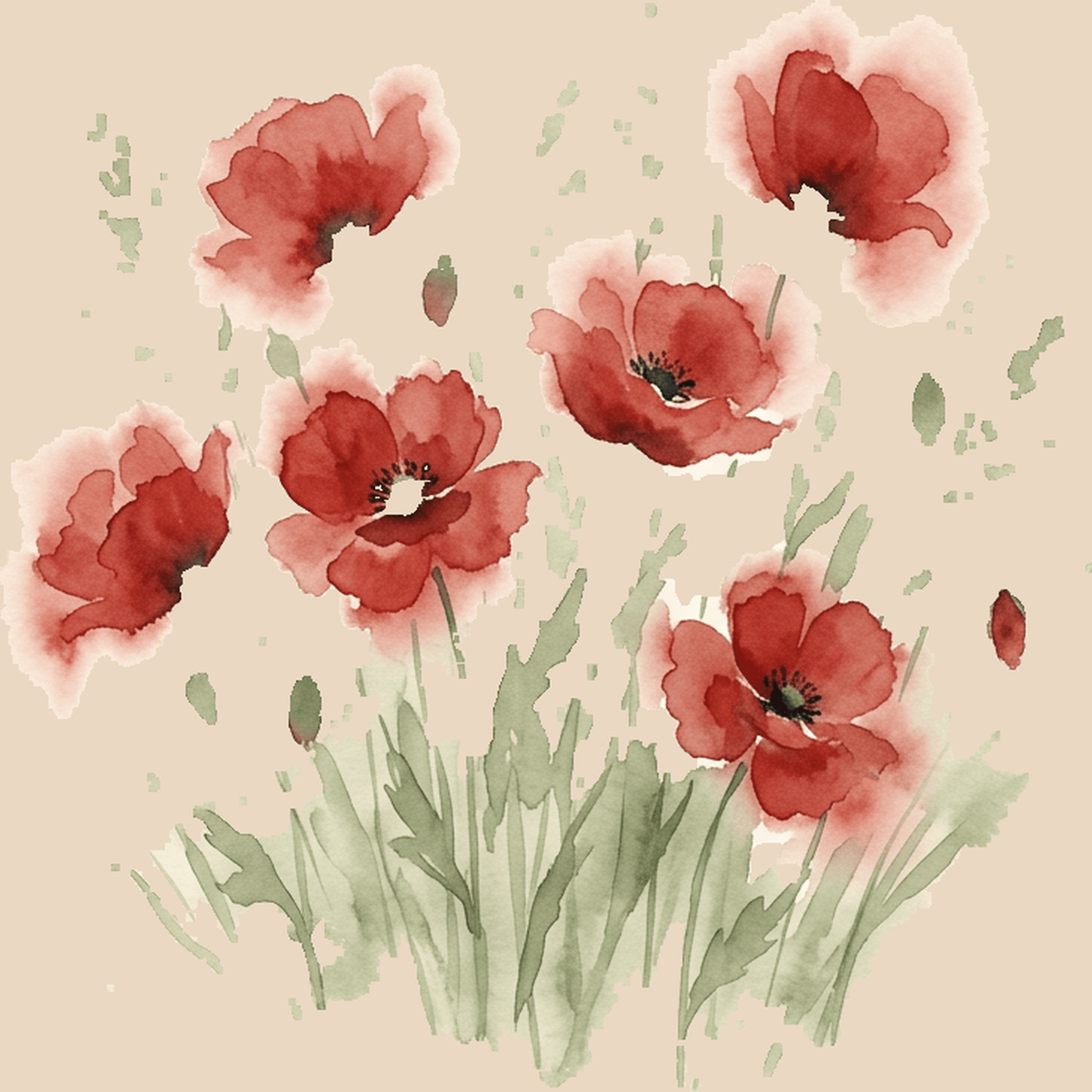 Watercolour poppy case iPad Smart cases — Smart case Apple iPad mini 2021