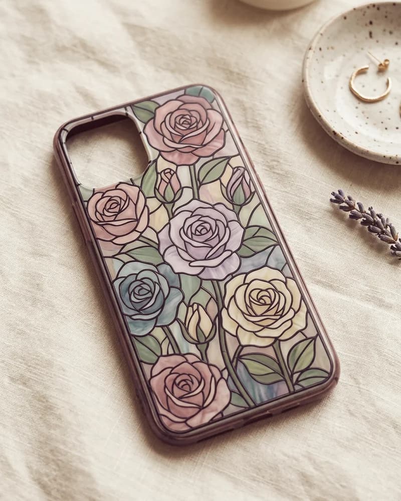 Stained-glass floral case