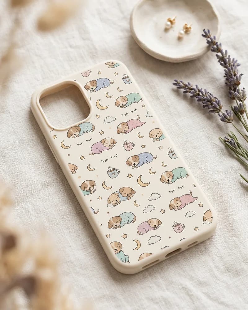 Moon puppy pajamas case