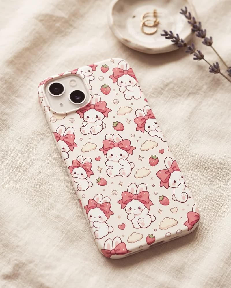 Strawberry bunny bows case