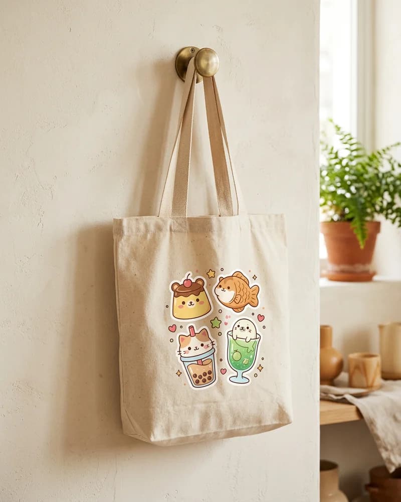 Kawaii snack market tote