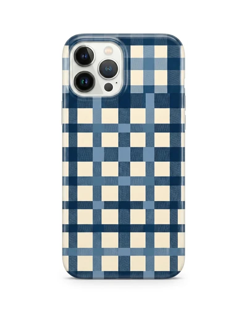Navy check case