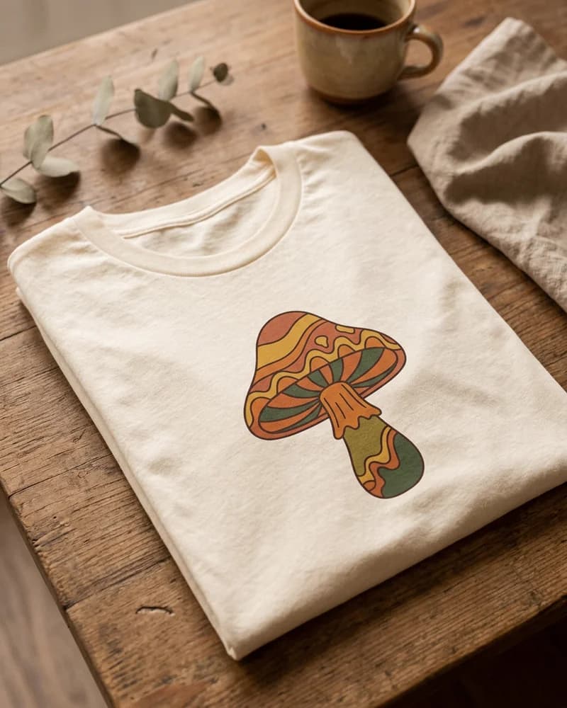 Retro mushroom tee