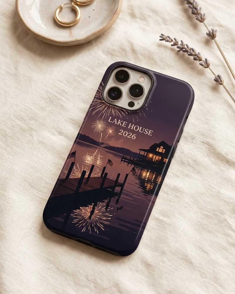 USA 250 Lake House Fireworks Phone Case Flexi case (iPhone)