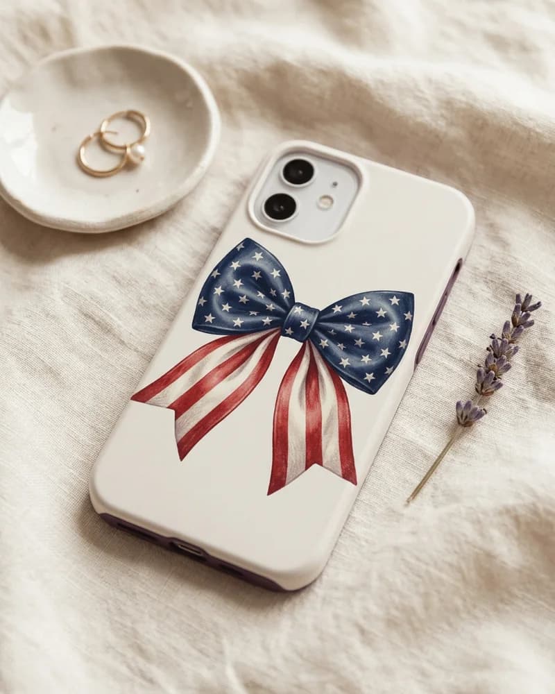 USA 250 Stars and Stripes Bow Phone Case Flexi case (iPhone)