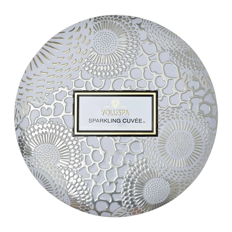 Voluspa 3-Wick Candle Decorative Tin Sparkling Cuvée 340g