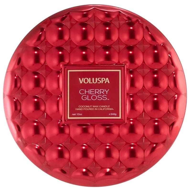 Voluspa 3-Wick Candle Decorative Tin Cherry Gloss 340g