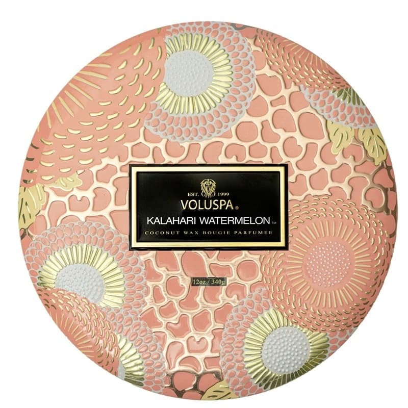 Voluspa 3-Wick Candle Decorative Tin Kalahari Watermelon 340g