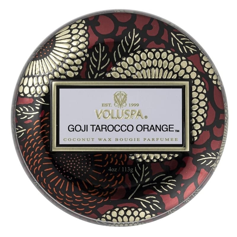 Voluspa Decorative Tin Candle Goji Tarocco Orange 113g