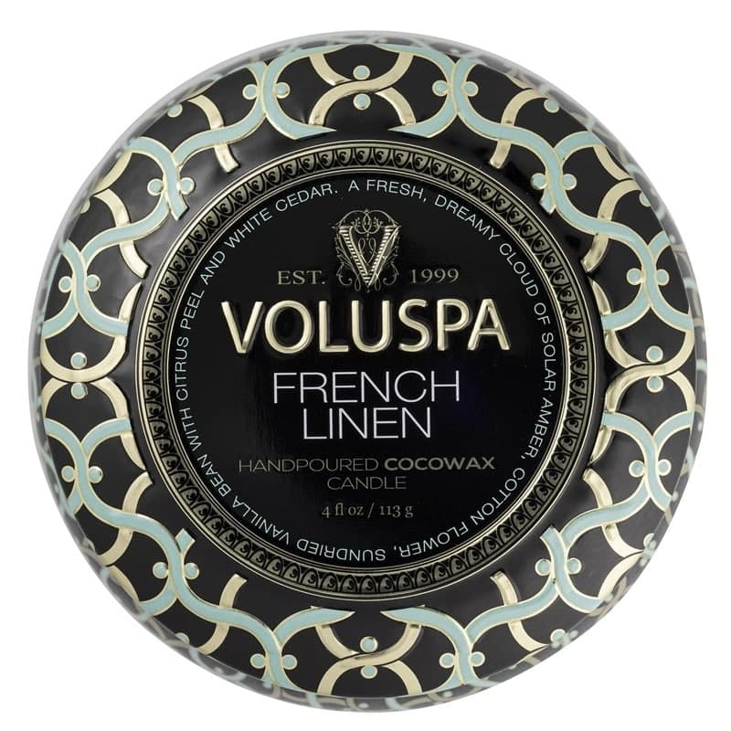 Voluspa Decorative Tin Candle French Linen 113g