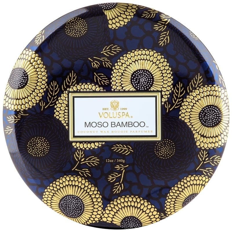 Voluspa 3-Wick Candle Decorative Tin Moso Bamboo 340g