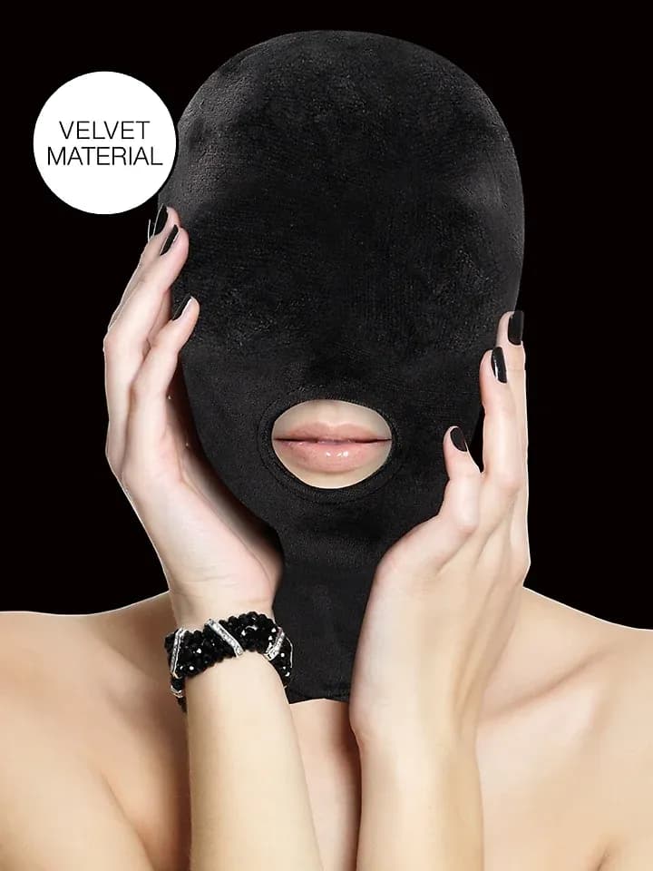 Velvet & Velcro Mask With Mouth Opening