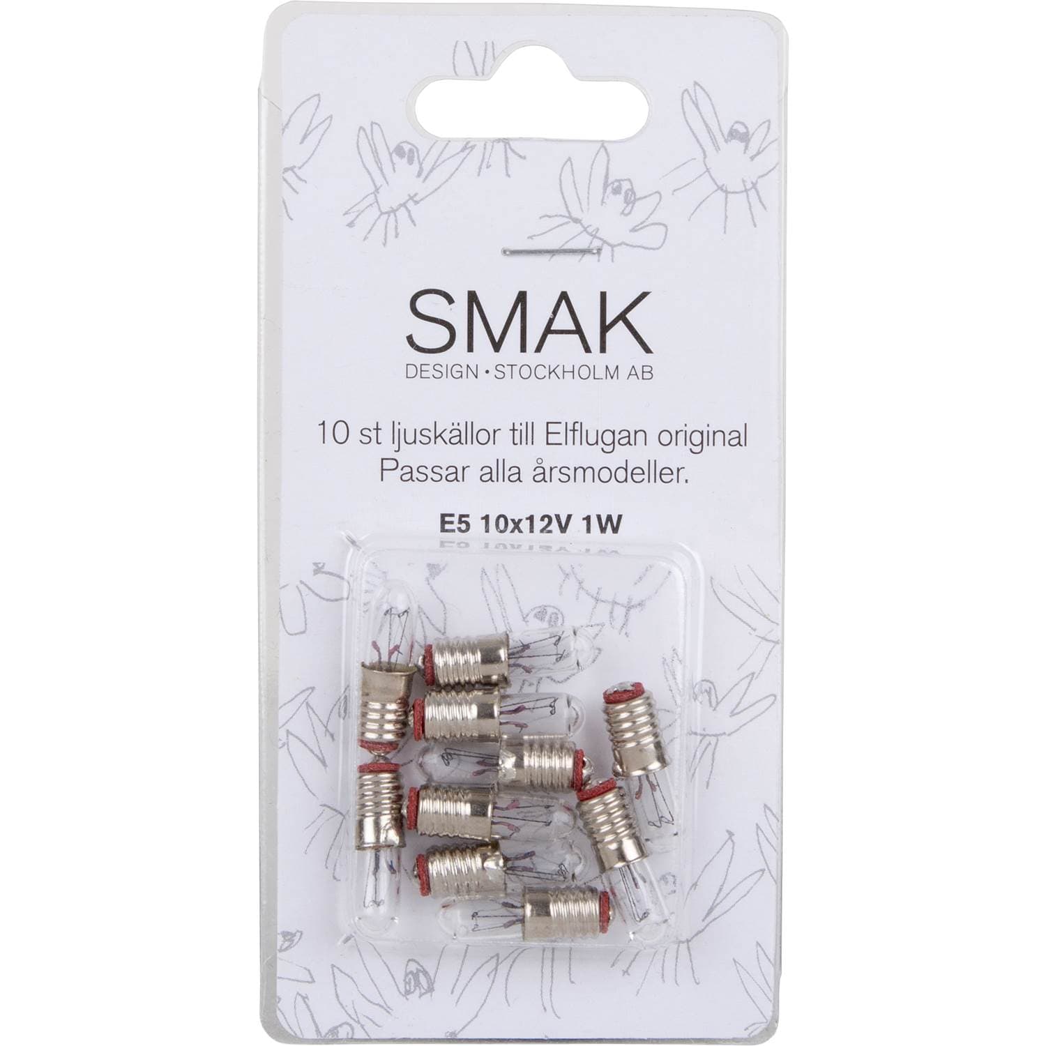 SMAK Design Glödlampor till Elflugan Original, 1w 10-pack