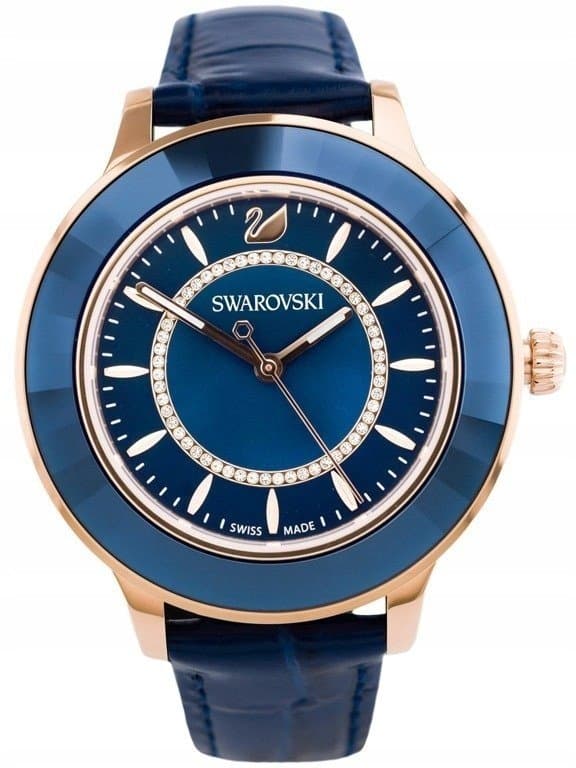 Swarovski Ladies Octea Lux Rose Gold Plated Blue Watch 5414413