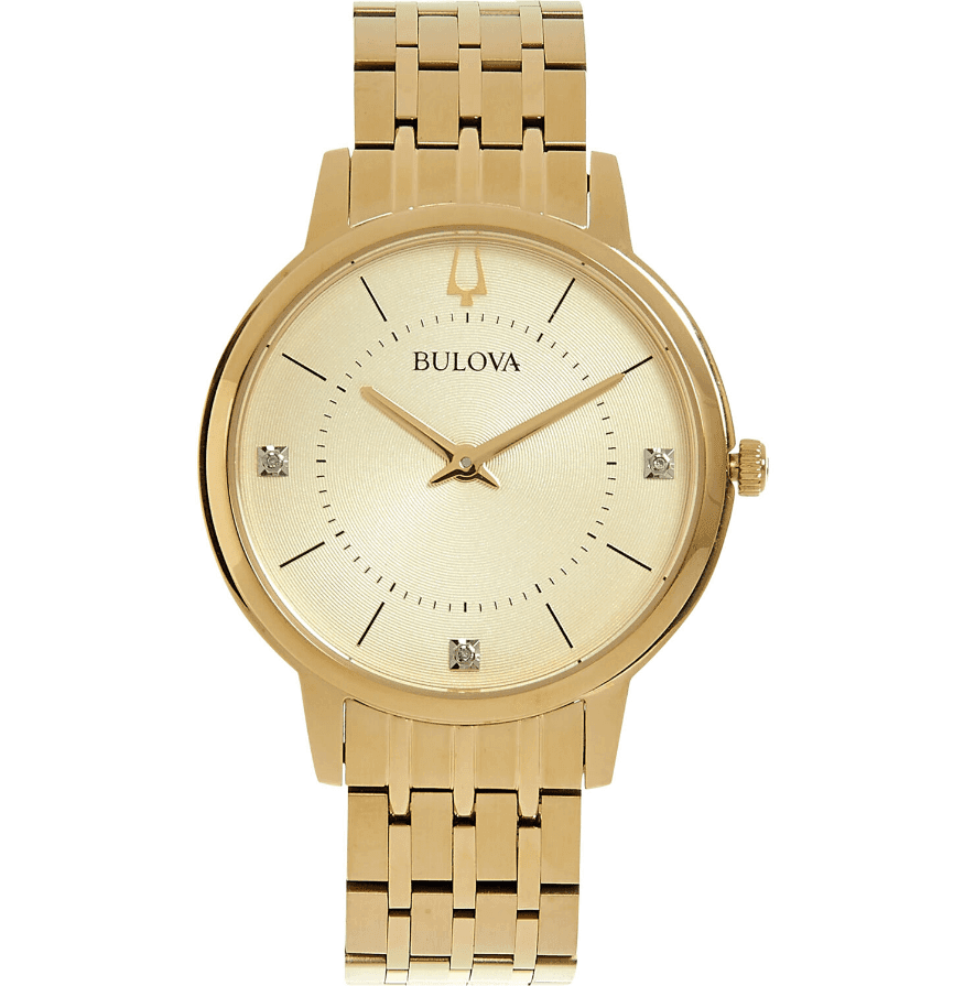 Bulova 97P123 Ladies Classic Gold Tone Diamond Wristwatch