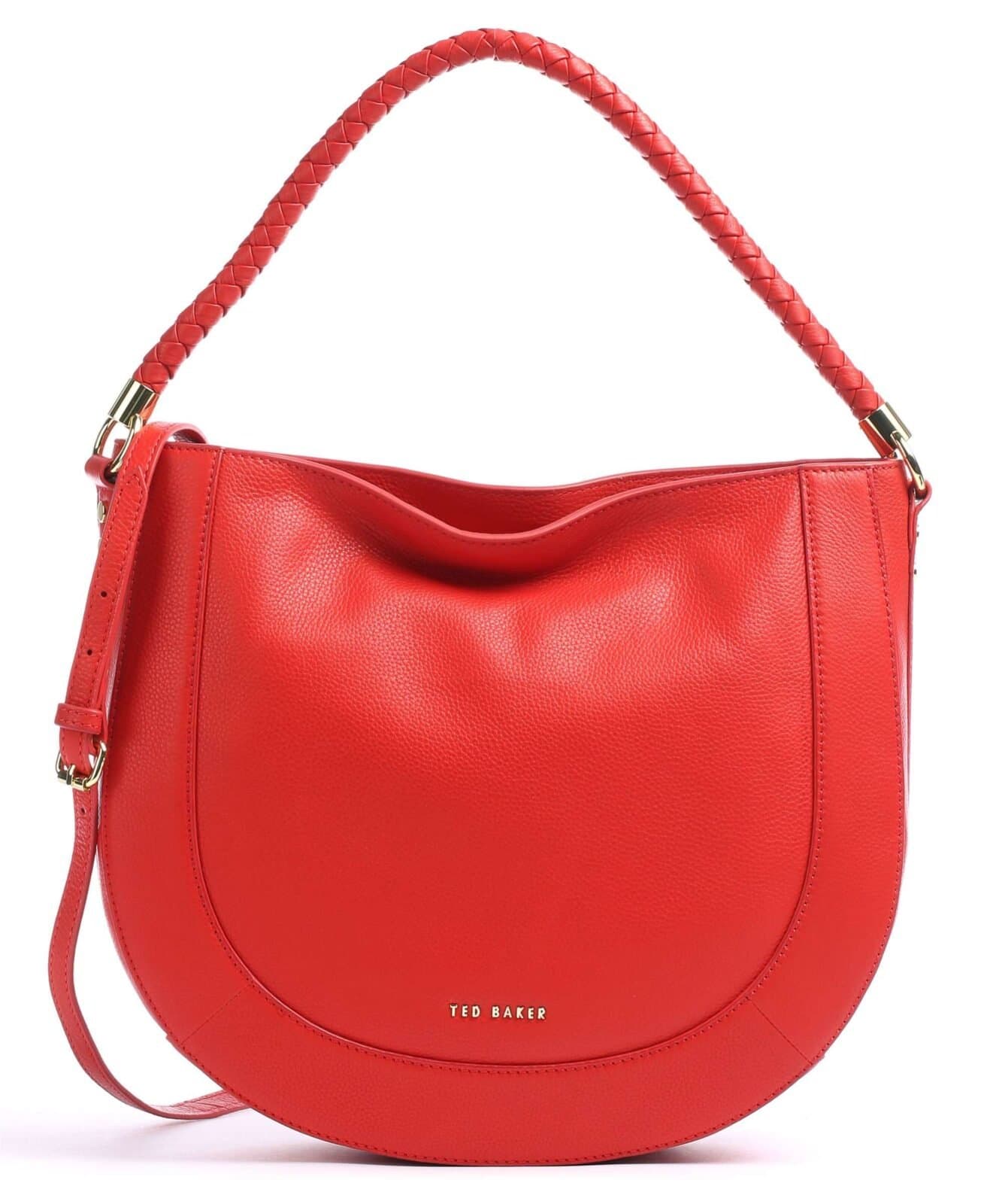 Ted Baker Parinna Plaited Handle Hobo Handbag Red Orange