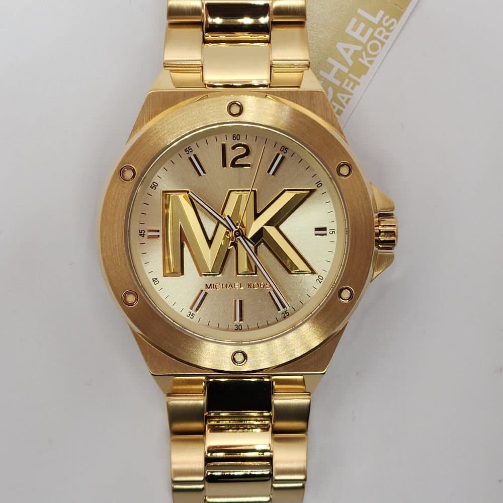 Michael Kors Oversize Unisex Lennox Gold Logo Watch MK8939