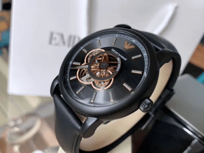 EMPORIO ARMANI AR60012 Watch Mechanical Automatic Miyota Leather Skeletal