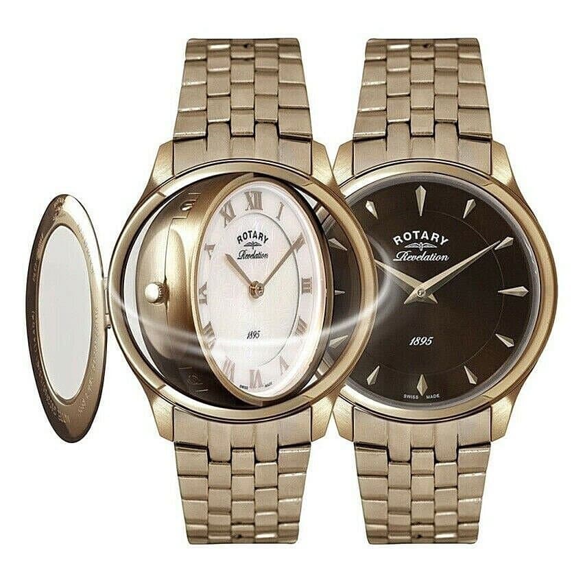 ROTARY REVELATION LB02974/25/41 ROSE GOLD BRACELET SWISS MADE QUARTZ WATCH